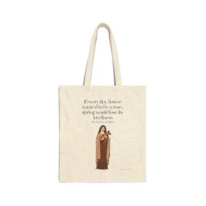 17558823214710458267_2048-1.jpeg St. Thérèse of Lisieux Canvas Bag — Spring’s Loveliness