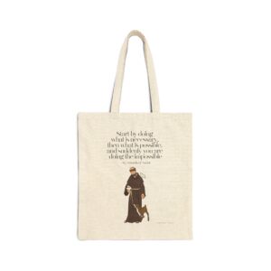 3193874470808516114_2048-1.jpeg St. Francis of Assisi Canvas Bag — Do the Impossible