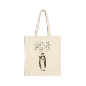 6484274343240645398_2048-1.jpeg St. Catherine of Siena Canvas Bag — Set the World on Fire